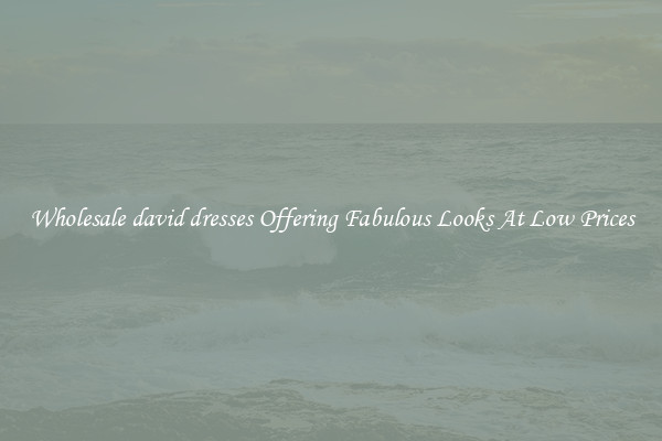 Wholesale david dresses Offering Fabulous Looks At Low Prices