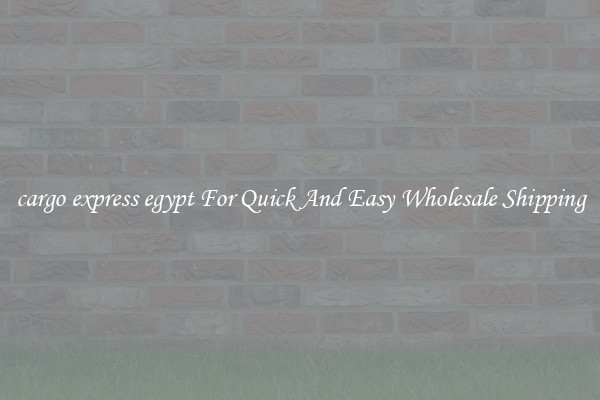 cargo express egypt For Quick And Easy Wholesale Shipping