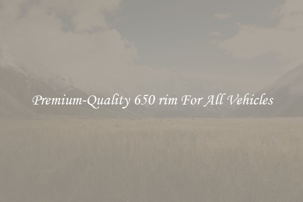 Premium-Quality 650 rim For All Vehicles