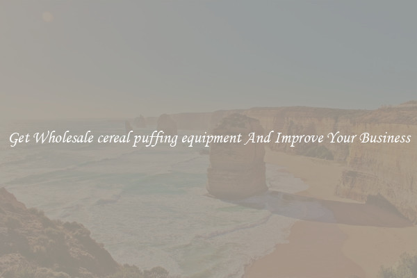 Get Wholesale cereal puffing equipment And Improve Your Business